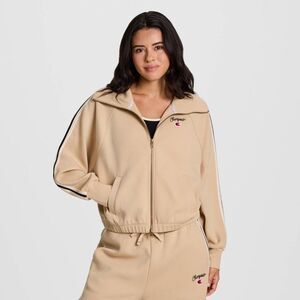 Champion Women's Game Day Full Zip Mock Neck Top - Tan XS
